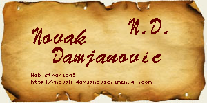 Novak Damjanović vizit kartica